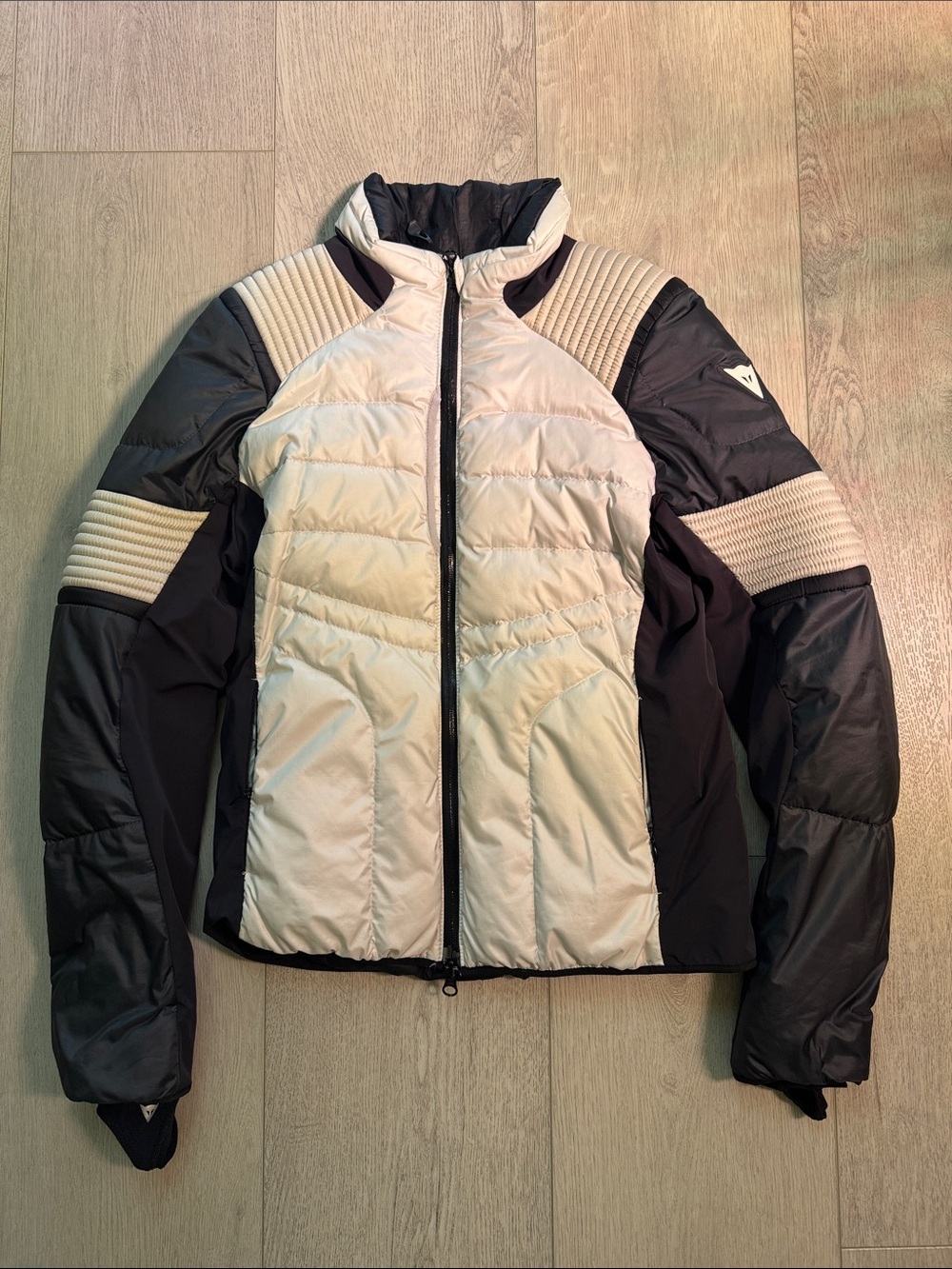 Dainese Two-Tone Cream & Black Quilted Women's Puffer Jacket